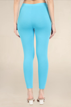 Women Light Blue Ankle Length Legging