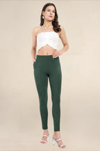 Women Military Green Regular Legging