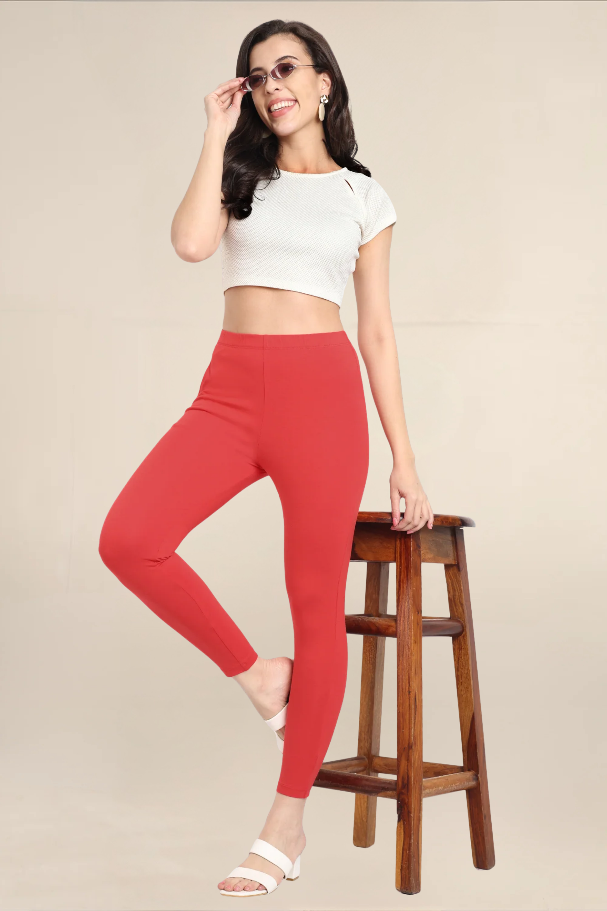 Women Crimson Ankle Length Legging