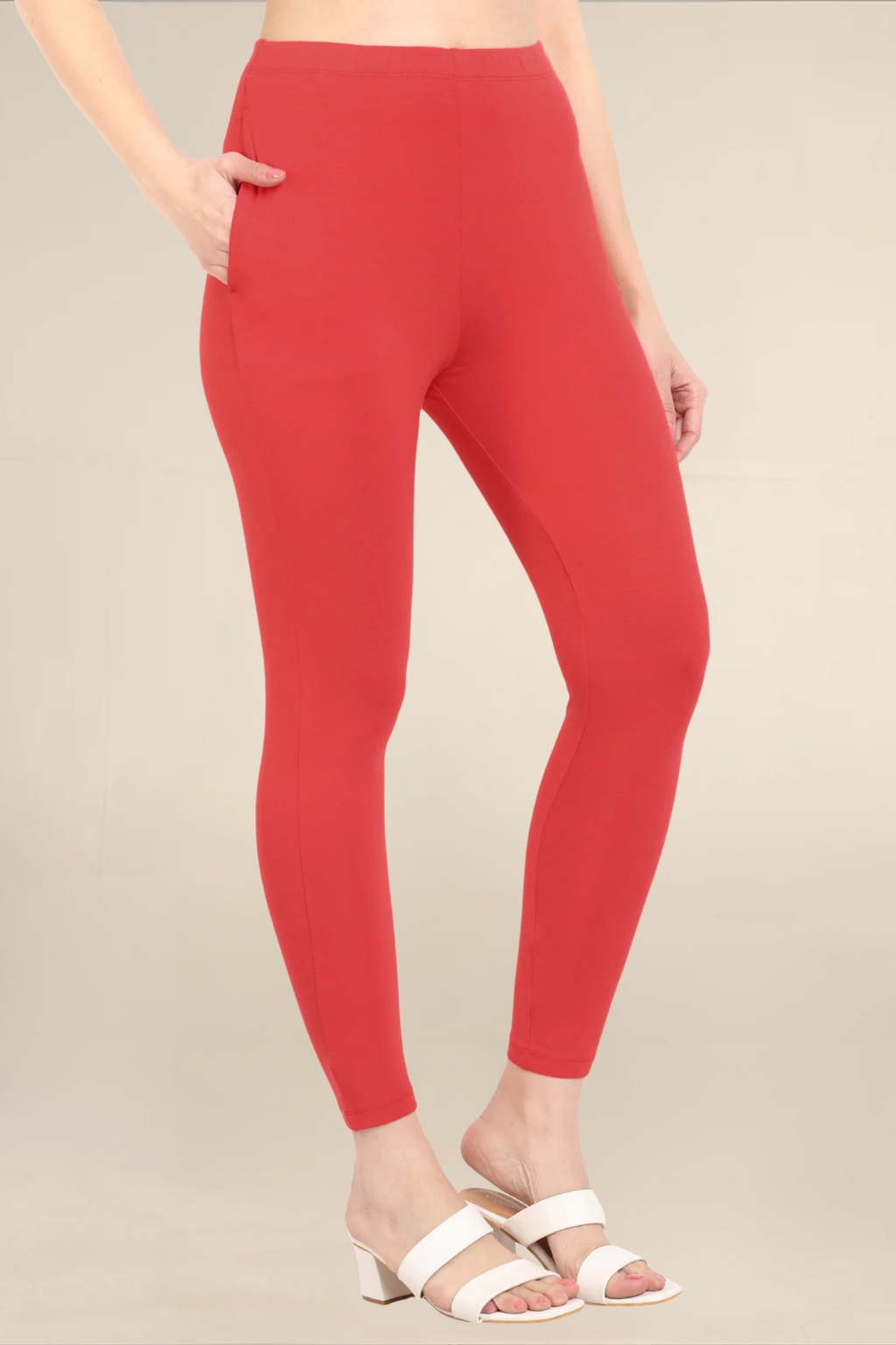 Women Crimson Ankle Length Legging