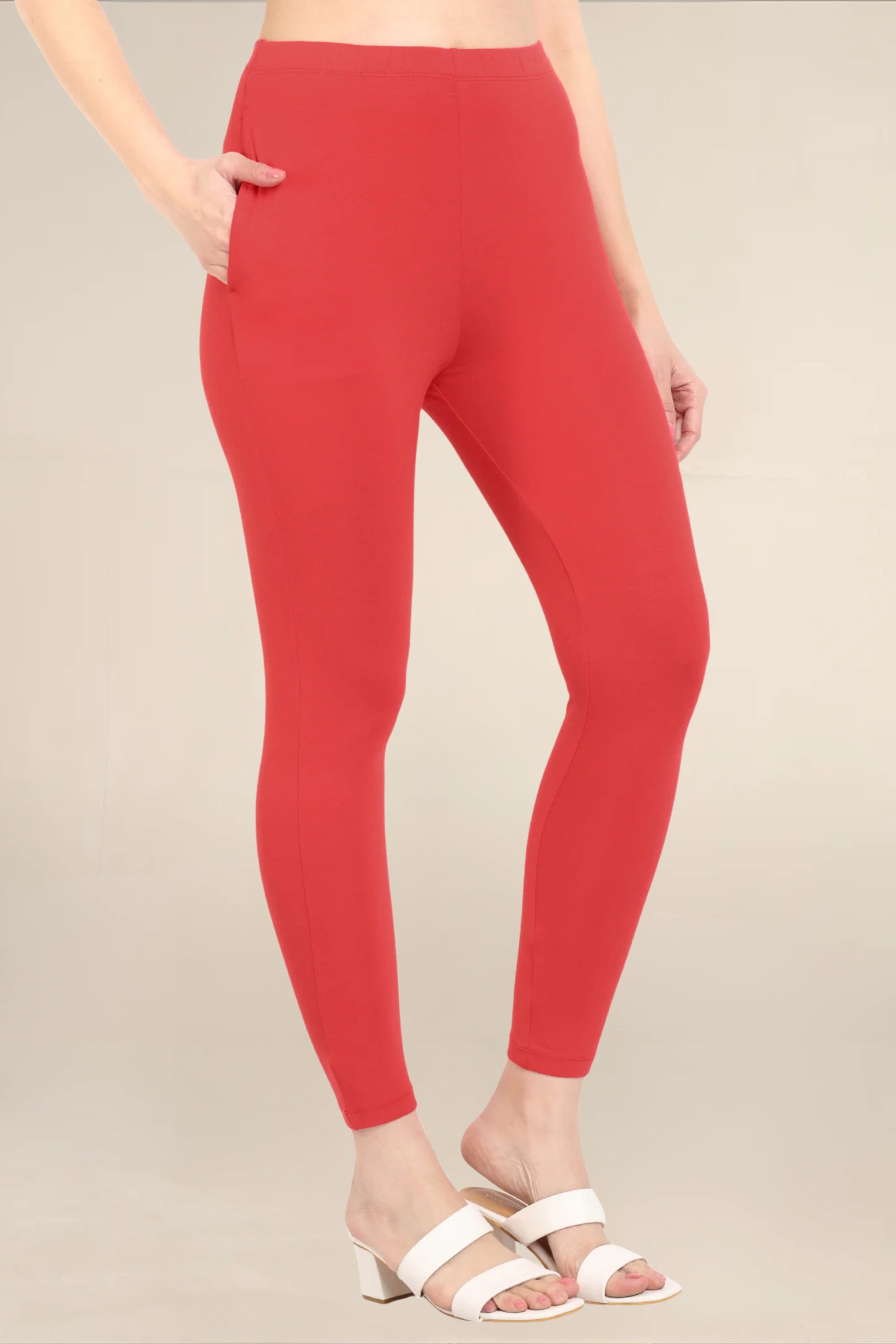 Women Crimson Ankle Length Legging