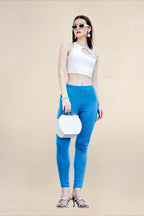 Women Turquoise Blue Regular Legging