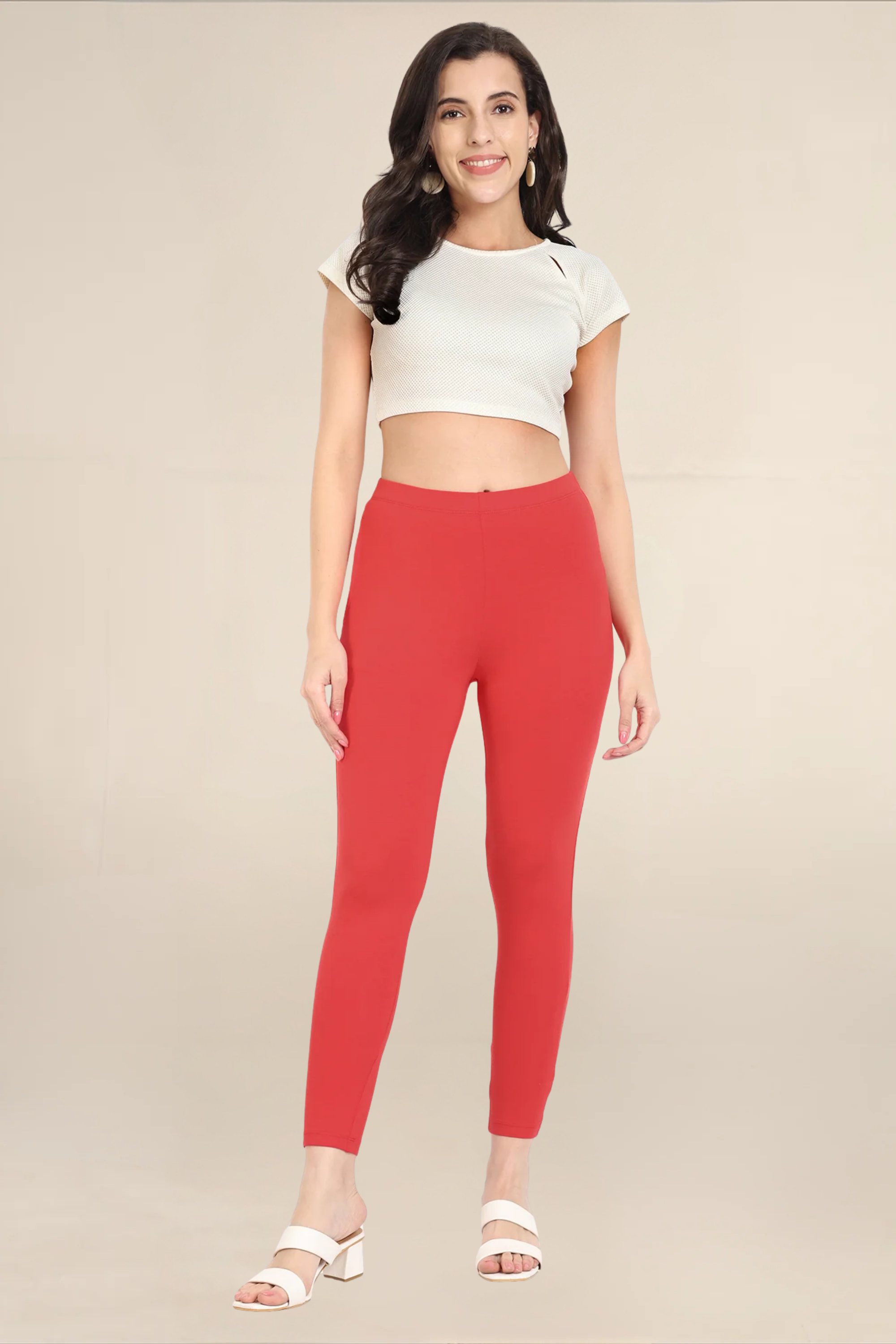 Women Crimson Ankle Length Legging