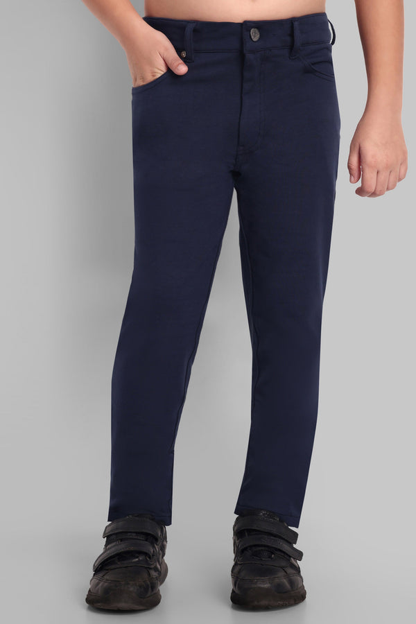 BOYS REGULAR FIT BLUE CAUSAL PANT