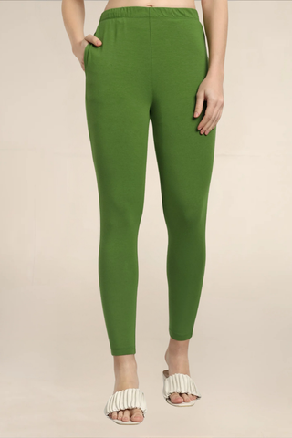 Women Green Ankle Length Legging