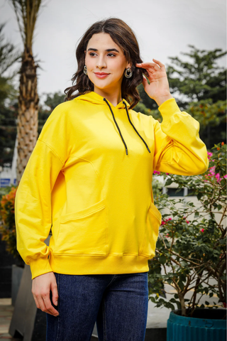 WOMENS SWEATSHIRT WITH POCKET & BUTTON