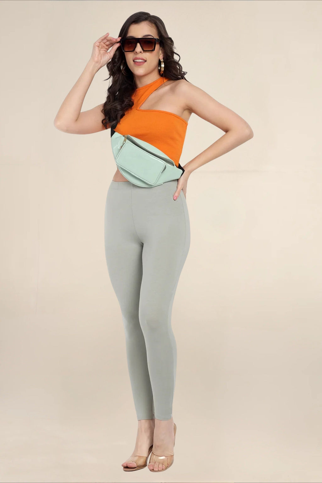 Women Fog Grey Regular Legging