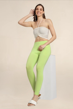 Women Light Green Ankle Length Legging