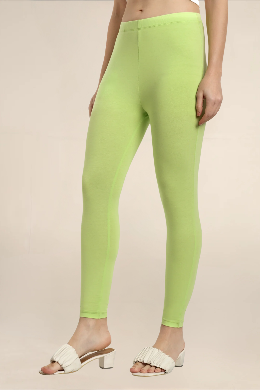 Women Light Green Ankle Length Legging