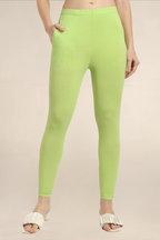 Women Light Green Ankle Length Legging