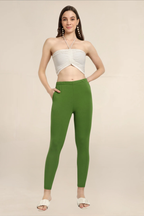 Women Green Ankle Length Legging