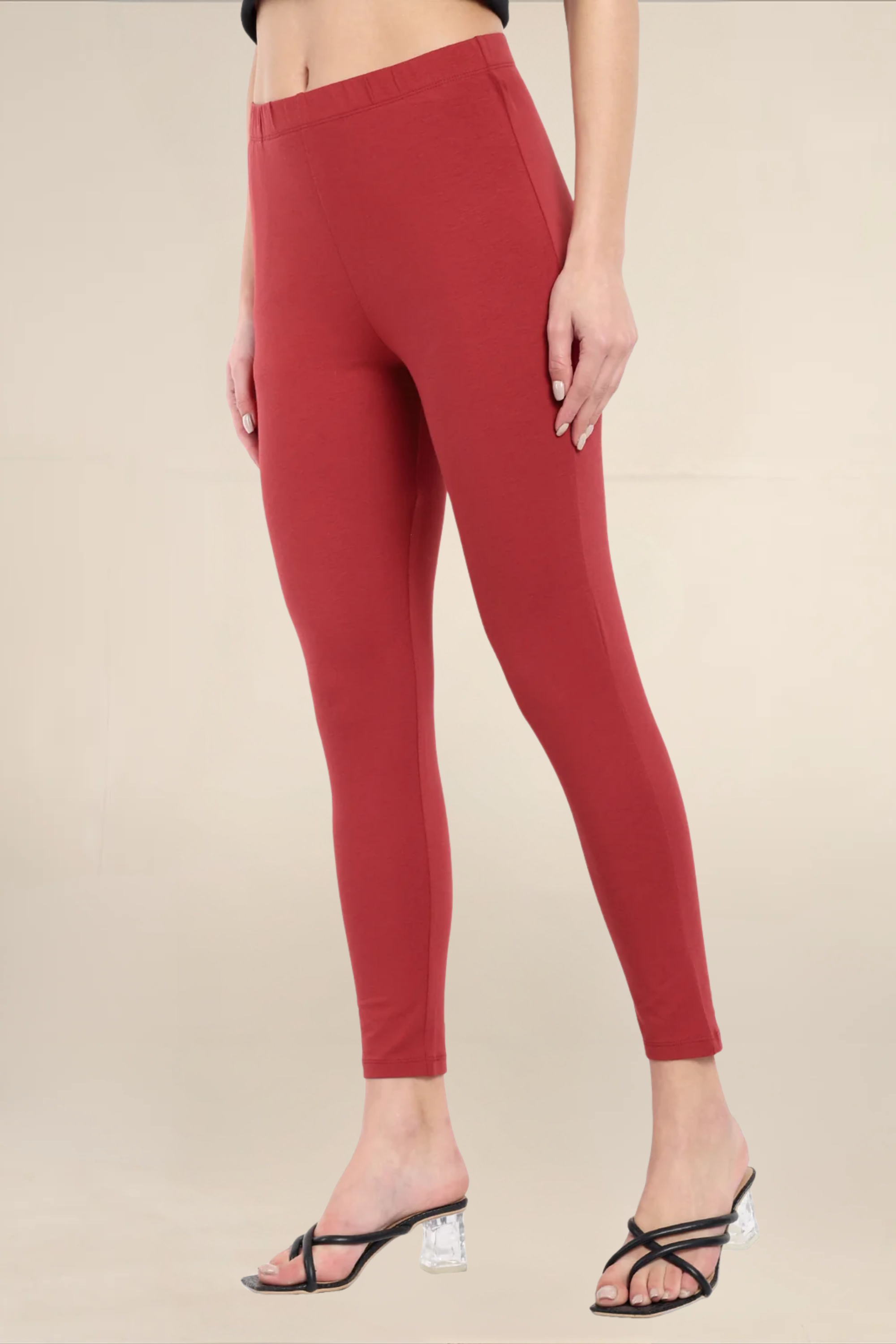 Women Maroon Ankle Length Legging