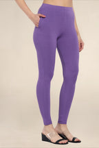 Women Light Lavender Regular Legging