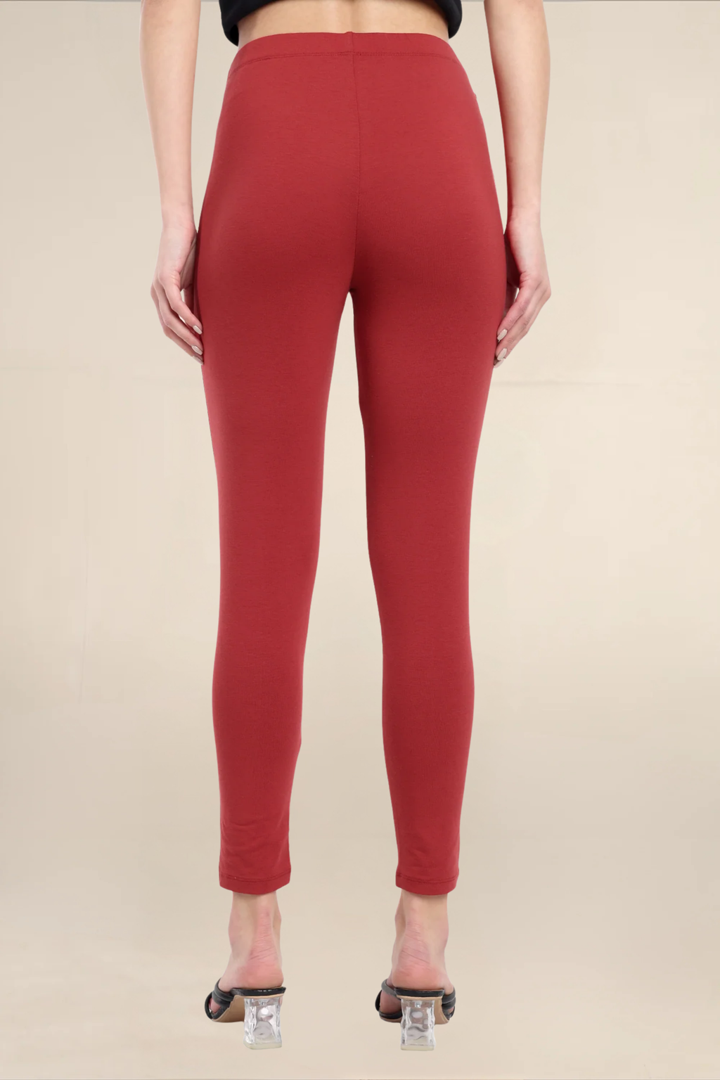 Women Maroon Ankle Length Legging