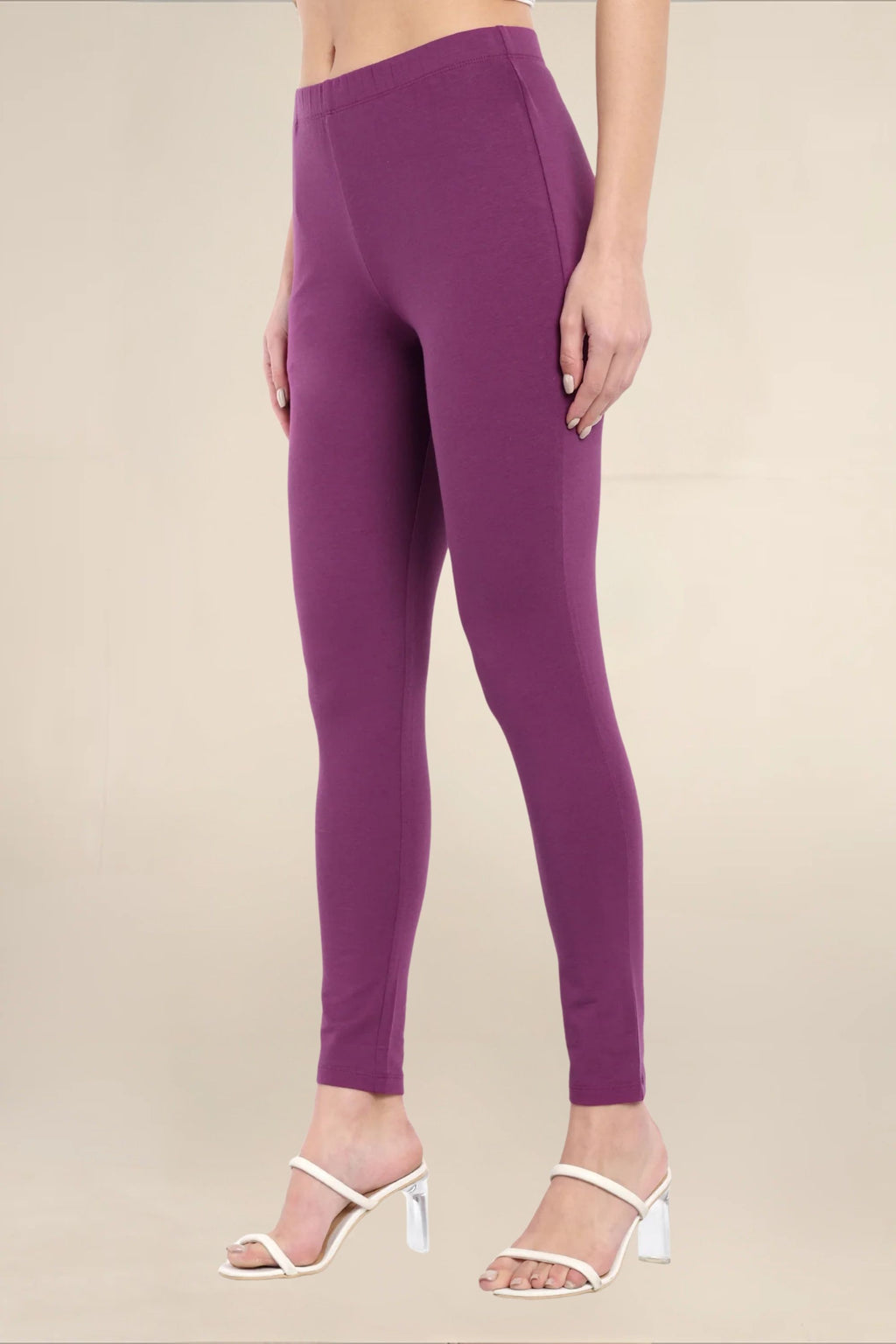 Women Dark Violet Regular Legging