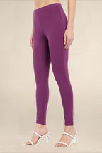 Women Dark Violet Regular Legging