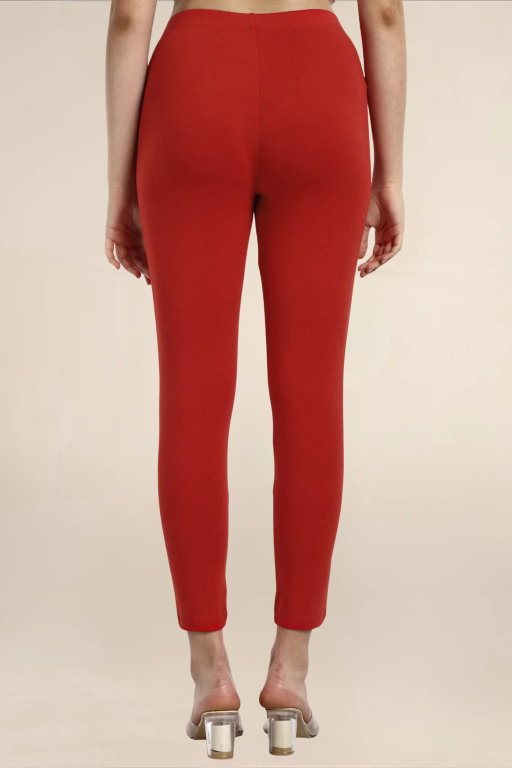 Women Red Ankle Length Legging