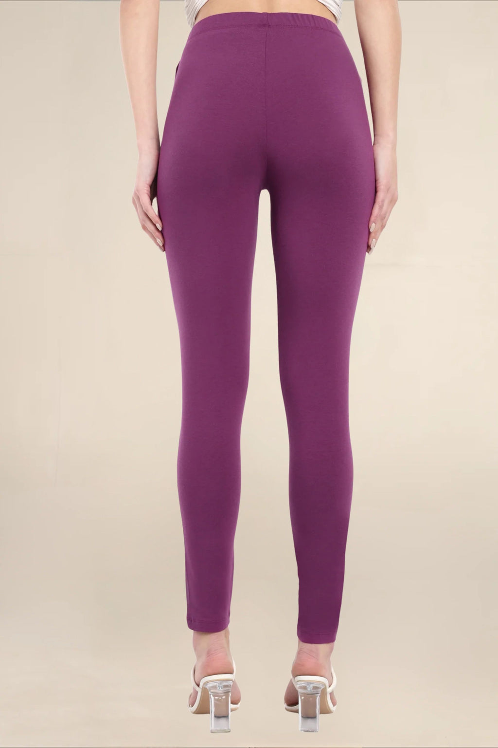 Women Dark Violet Regular Legging
