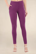 Women Dark Violet Regular Legging