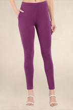 Women Dark Violet Regular Legging