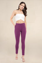 Women Dark Violet Regular Legging
