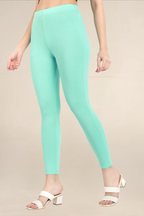 Women Sea Green Ankle Length Legging