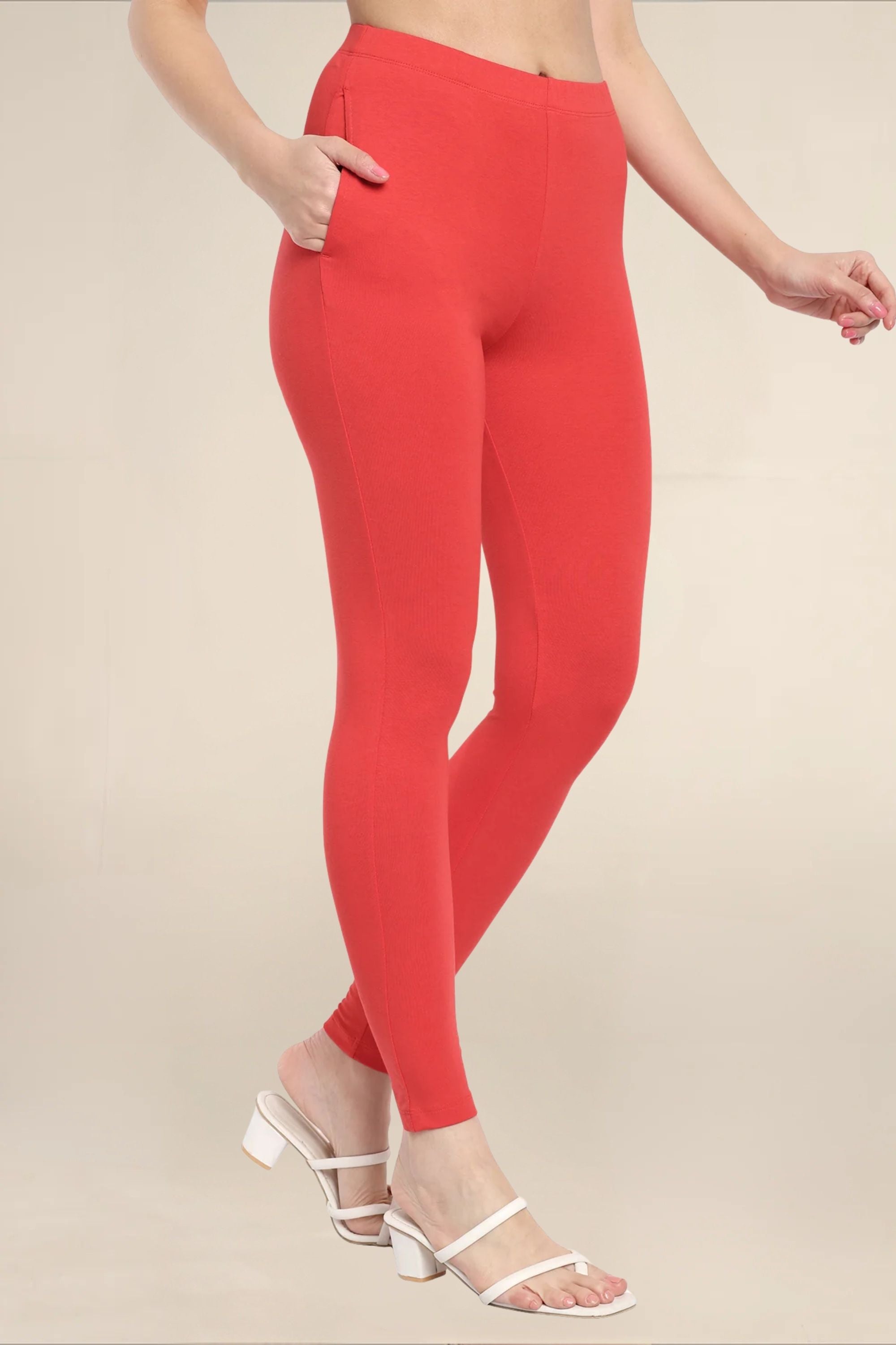 Women Light Cherry Regular Legging