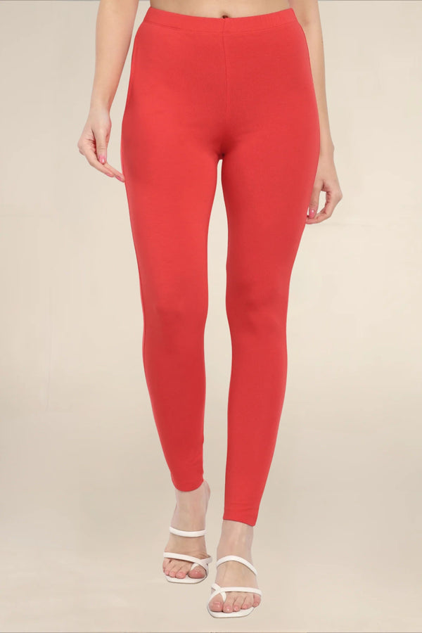 Women Light Cherry Regular Pocket Legging