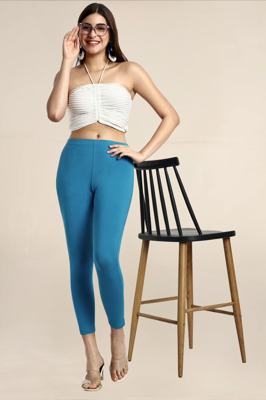 Women Blue Ankle Length Legging