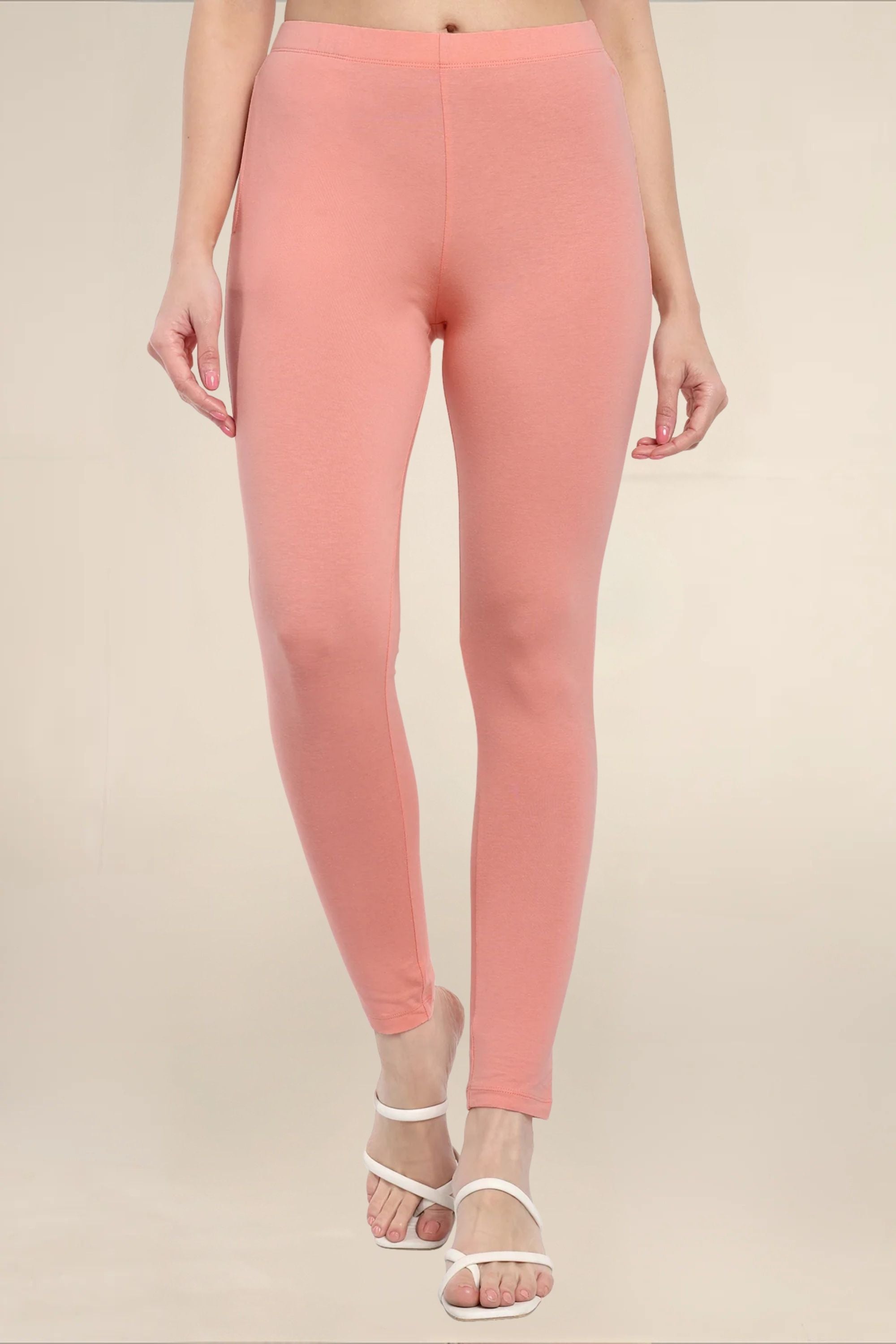 Women Papaya Peach Regular Legging