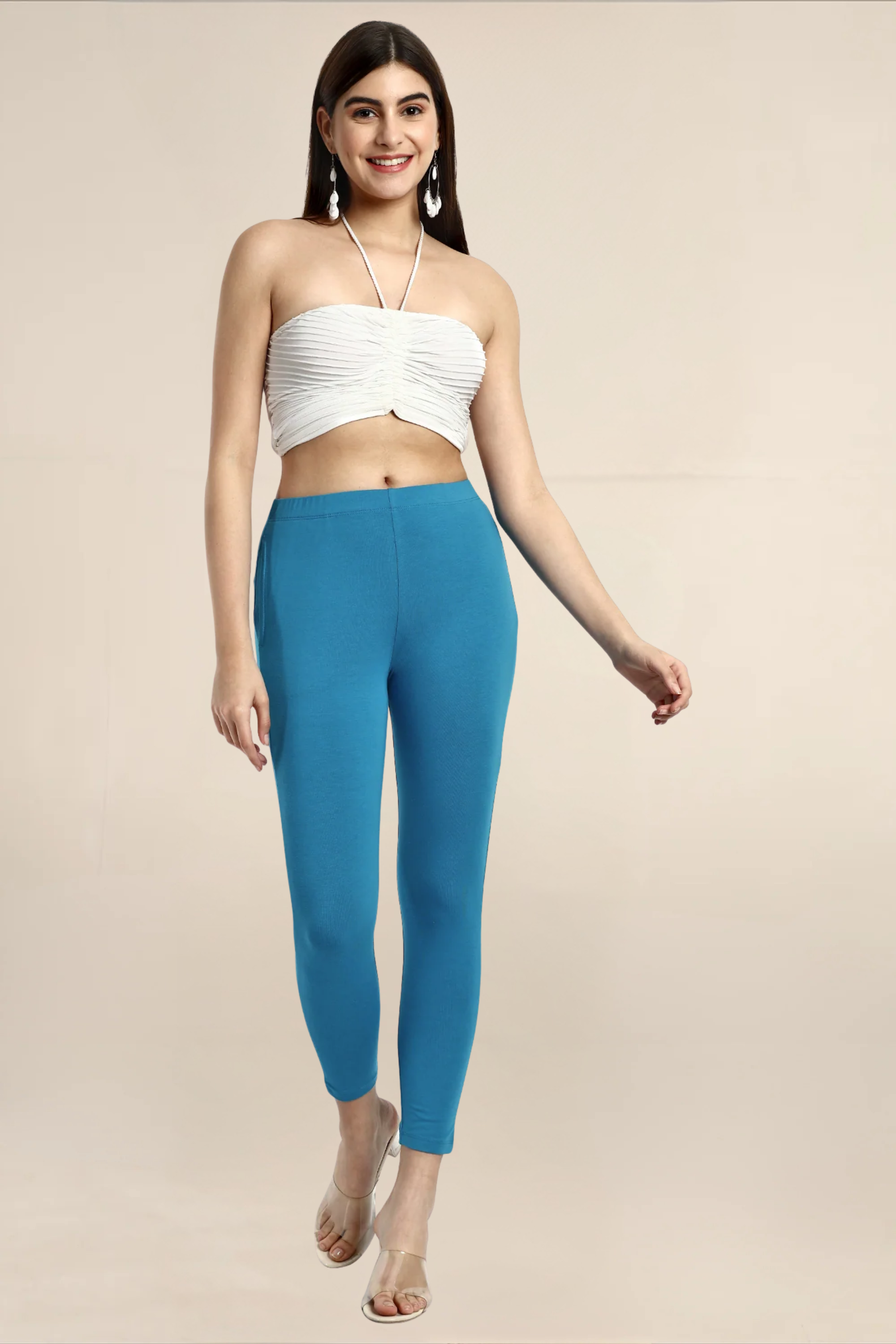 Women Blue Ankle Length Legging