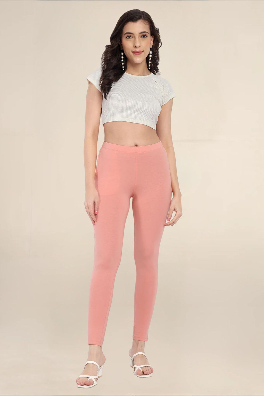 Women Papaya Peach Regular Legging