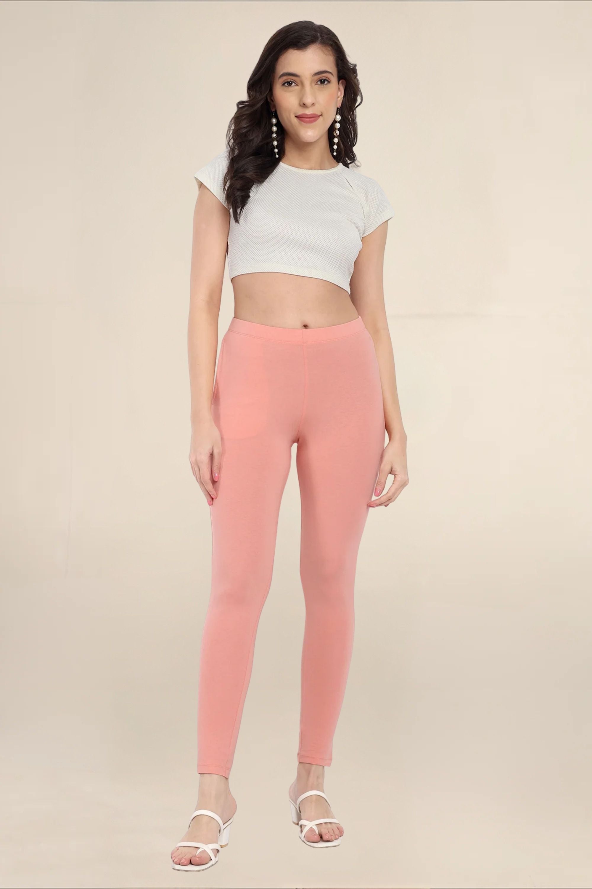 Women Papaya Peach Regular Legging