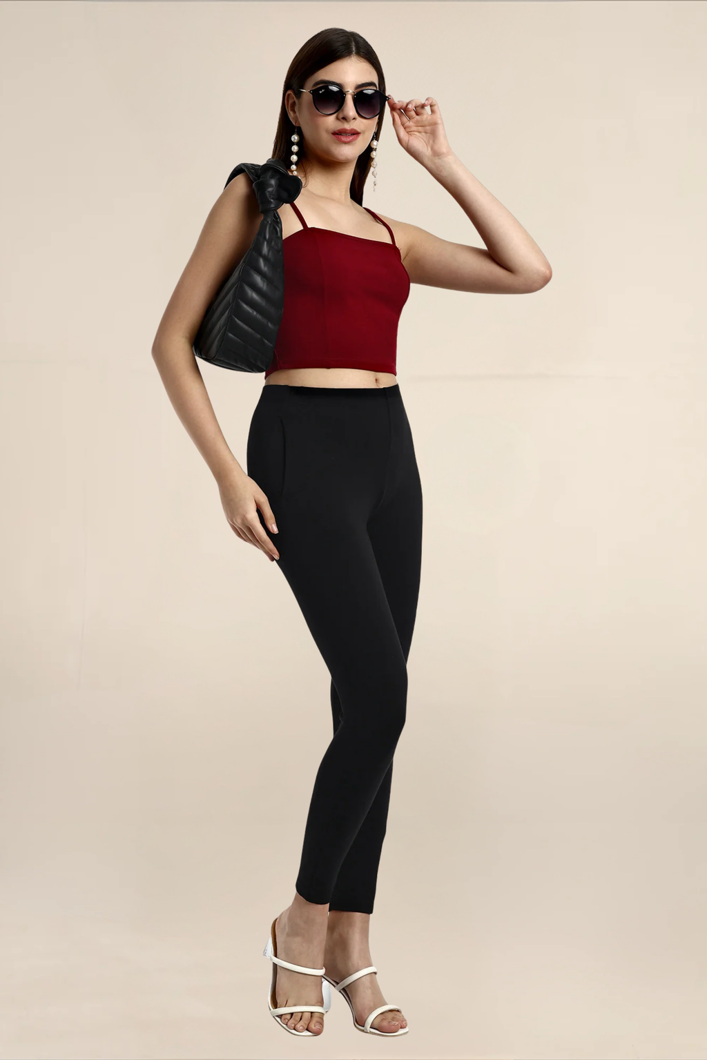 Women Black Ankle Length Legging