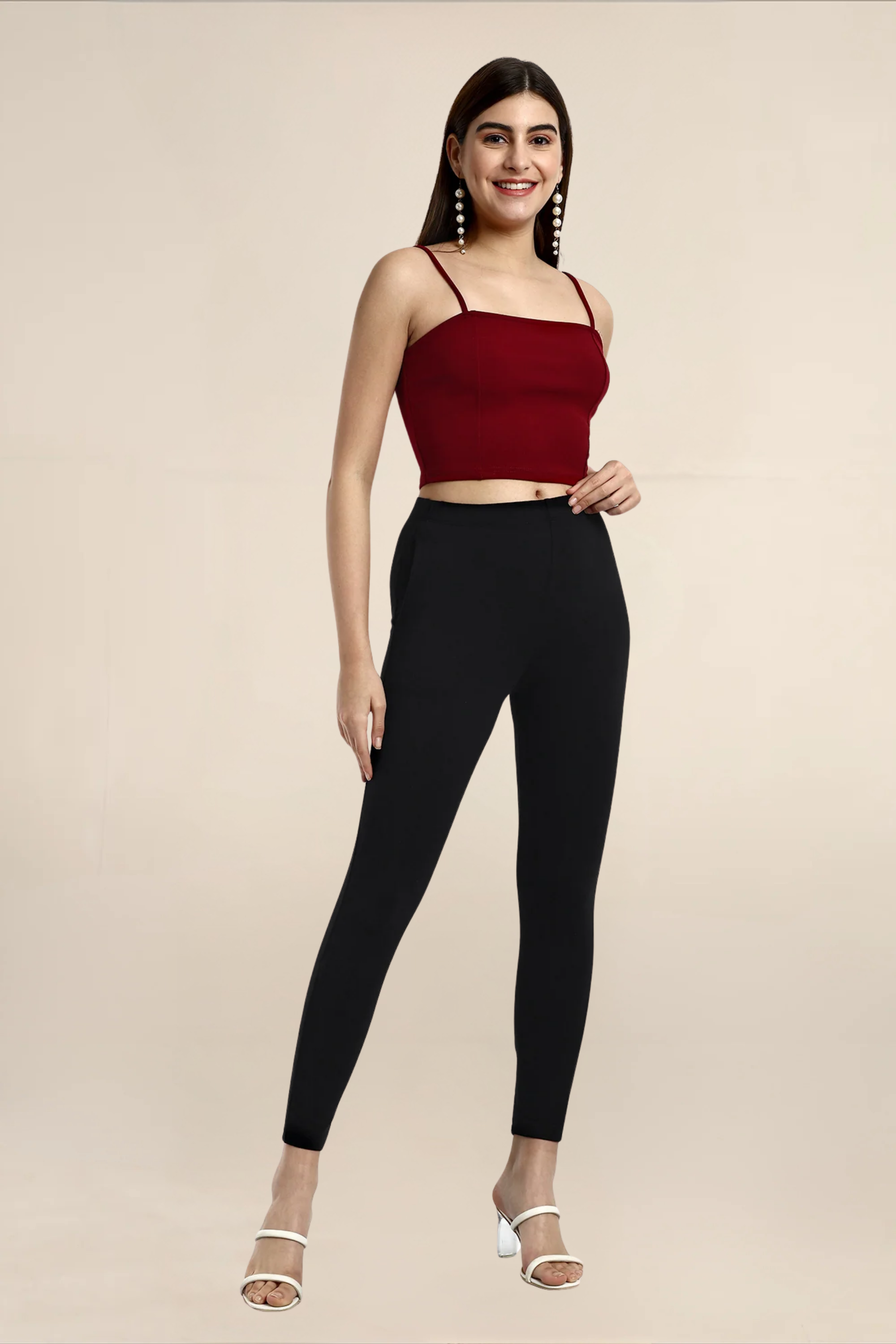 Women Black Ankle Length Legging