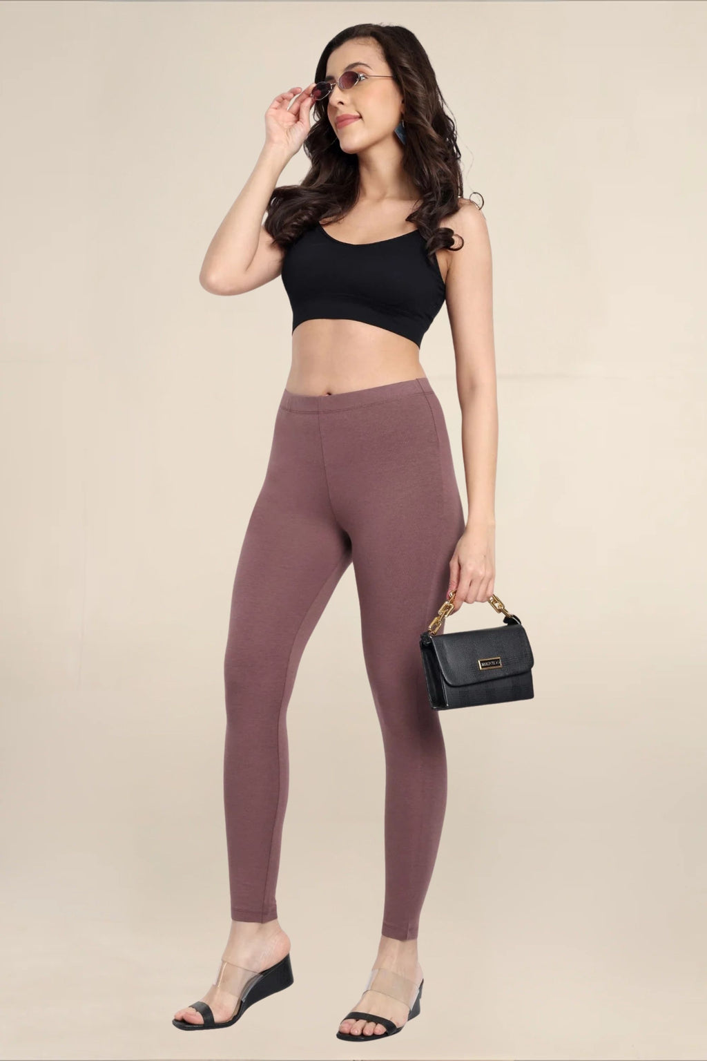 Women Light Brown Regular Legging