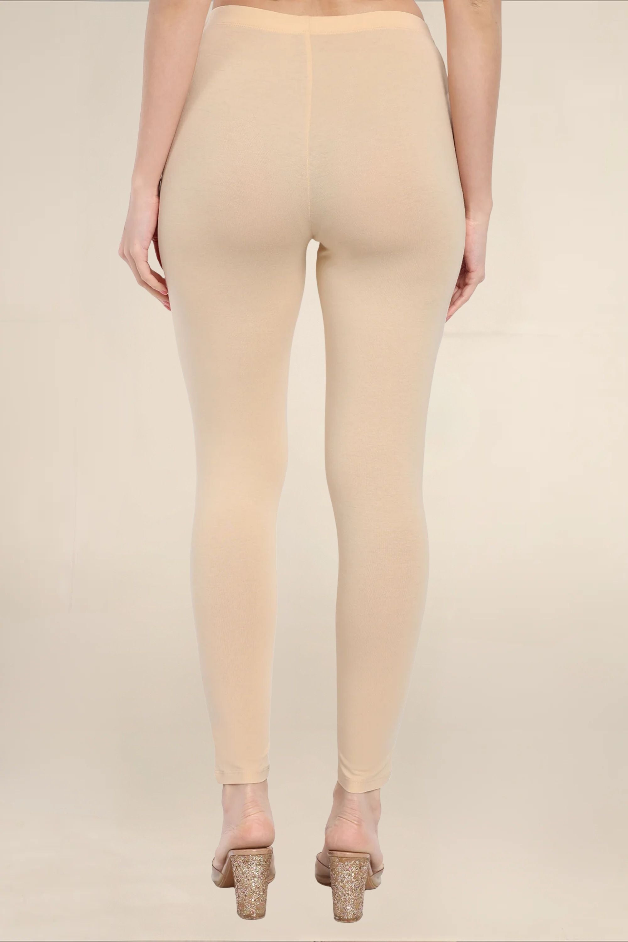 Women Light Peach Regular Legging