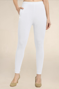 Women White Ankle Length Legging