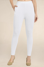 Women White Ankle Length Legging