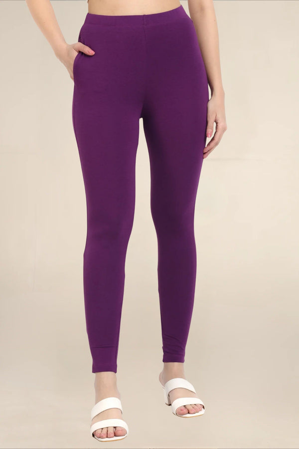 Women Violet Regular Pocket Legging