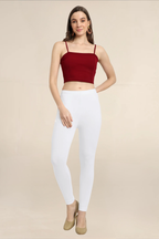Women White Ankle Length Legging