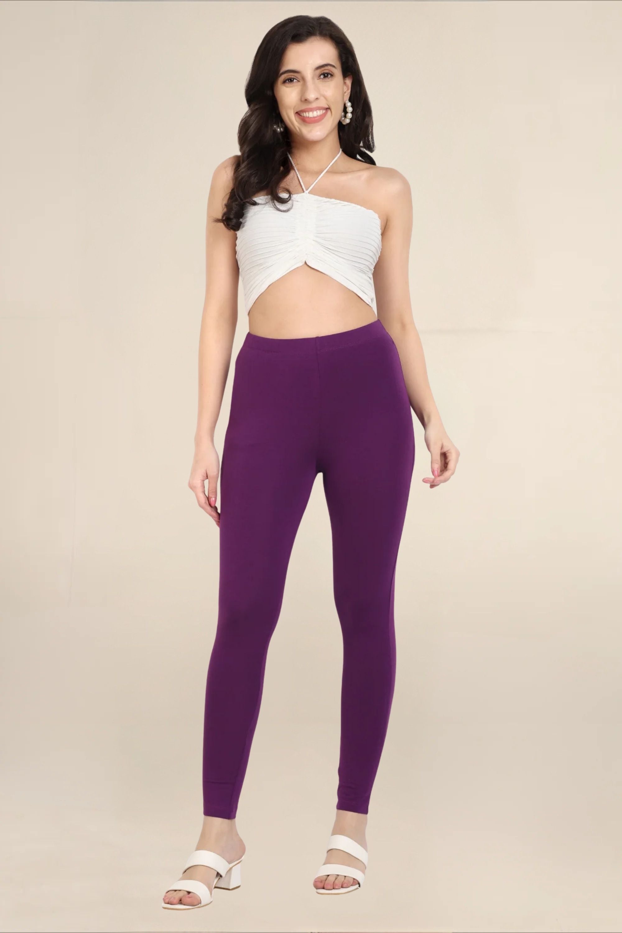 Women Violet Regular Legging