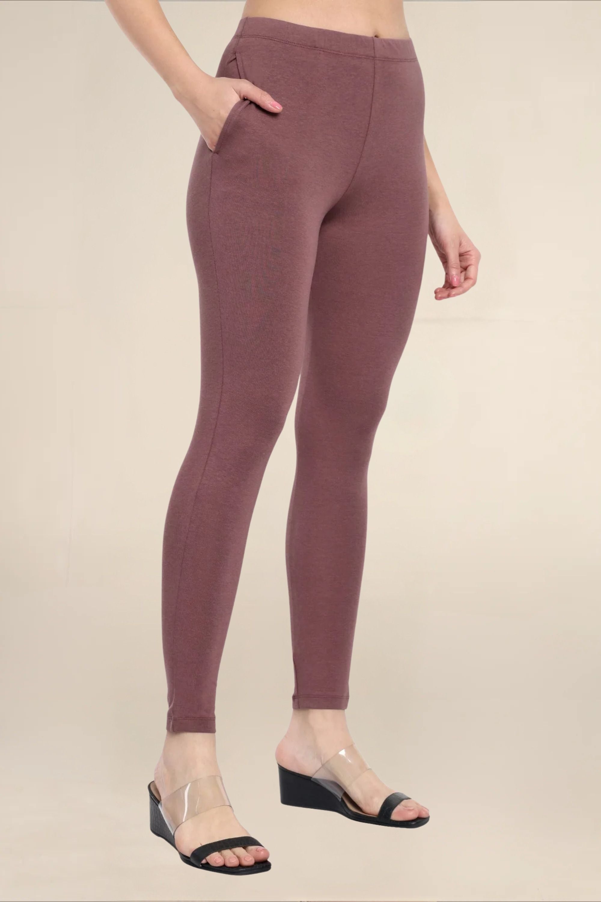 Women Light Brown Regular Legging