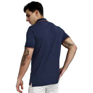 Men Navy Round Neck T-Shirt