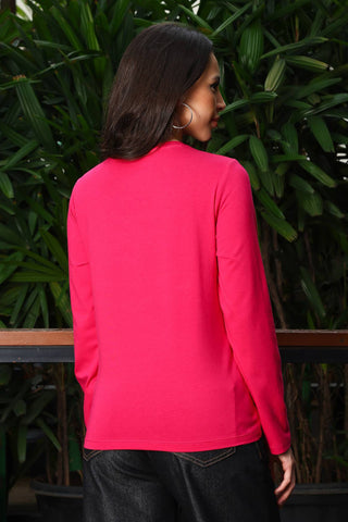 ONE SKY Women's Printed & Graphic Full Sleeve T-Shirt | Cotton Modal Blend Round Neck Top | Soft & Stretchy