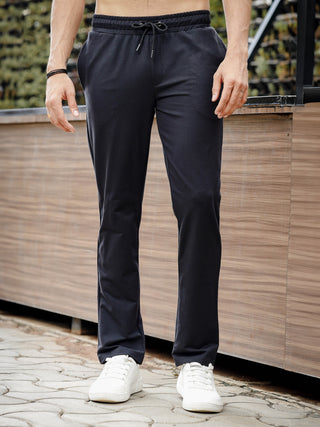 Mens Solid Black Track Pants