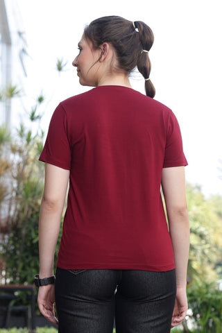 ONE SKY Women’s 95% Cotton 5% Spandex Half Sleeve T-Shirt – Round Neck Graphic Print Top, Casual Pull-On Tee, Machine Washable