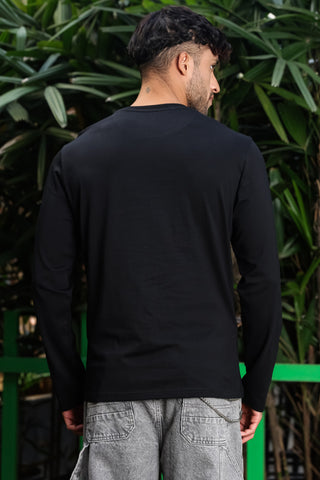 Men’s 100% Cotton Solid Full Sleeve T-Shirt | Round Neck Long Sleeve Casual Tee | Soft Breathable Fabric | Machine Washable