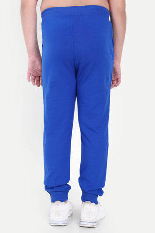 Boys Regular Fit Royal Blue Cotton Blend Trousers