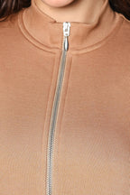 ONE SKY Women's Front Open Tracksuit | Cotton Blend Solid Co-ord Set | Zipper Jacket & Slip-On Pants with 4 Pockets